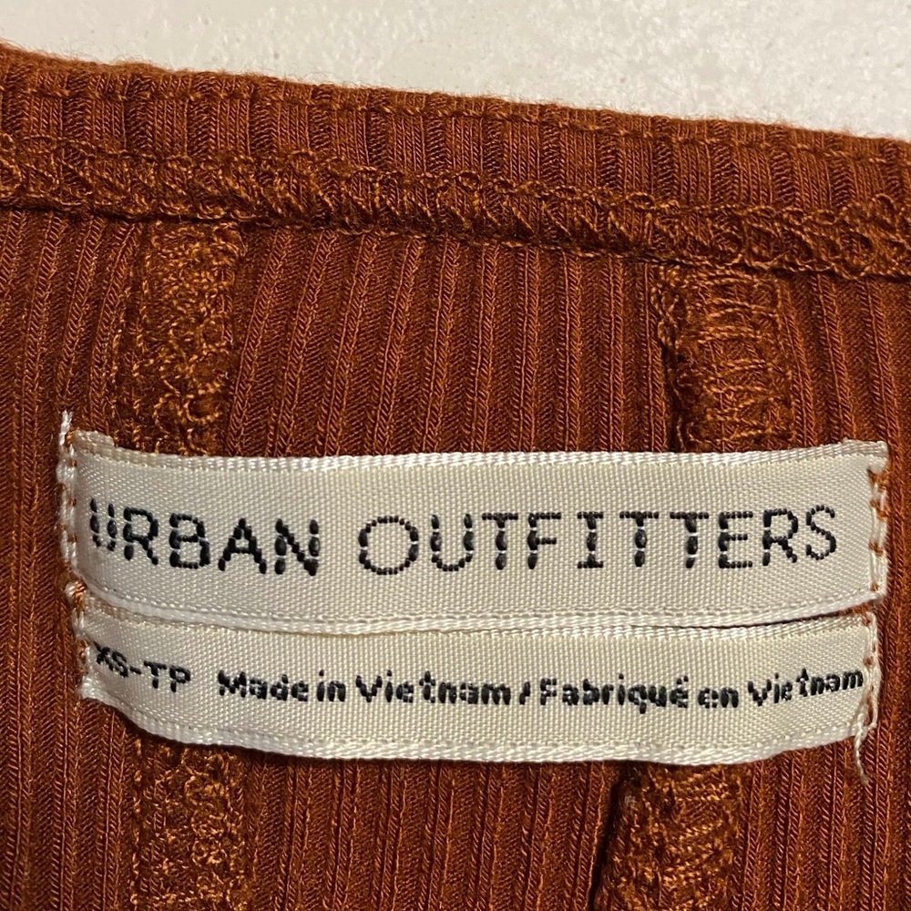 Urban Outfitters Ribbed Ruffle Strap Crop Tank – Rust – XS - Picture 5 of 7